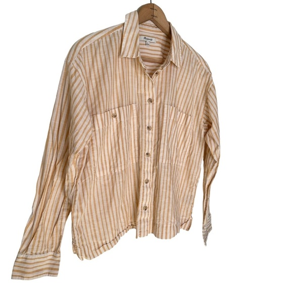Madewell | Boxy Workwear Shirt in Stripe - Picture 3 of 8